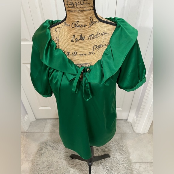 LOFT Emerald Ruffle Blouse - Picture 13 of 14